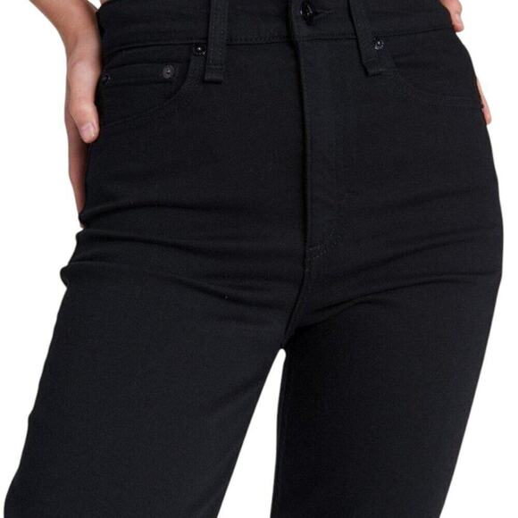 Rag & Bone Nina High-Rise Slim Cigarette Jeans Black Frayed Hem 24W NWT - Picture 9 of 13